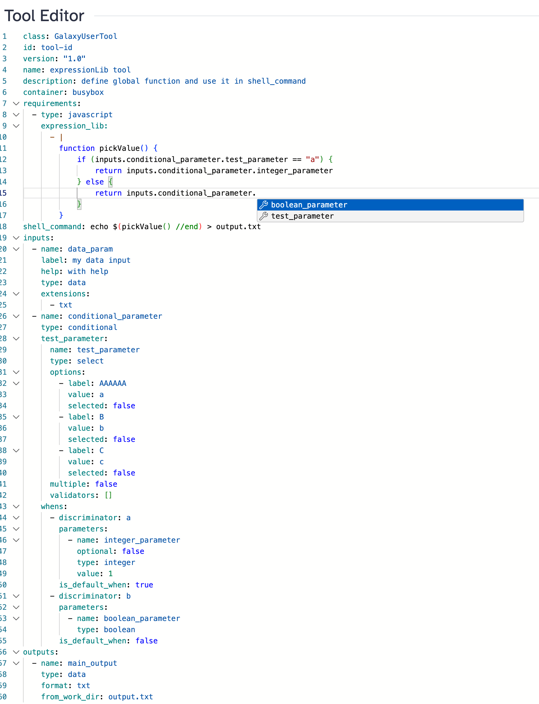 User-Defined Tools in Galaxy