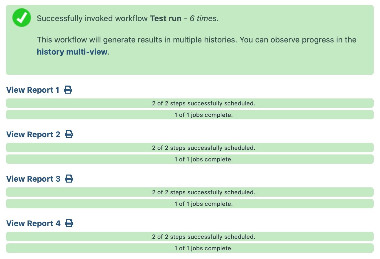 Improved workflow report listing showing a workflow generating 4 histories, with individual reports. `Pull Request 9978`_