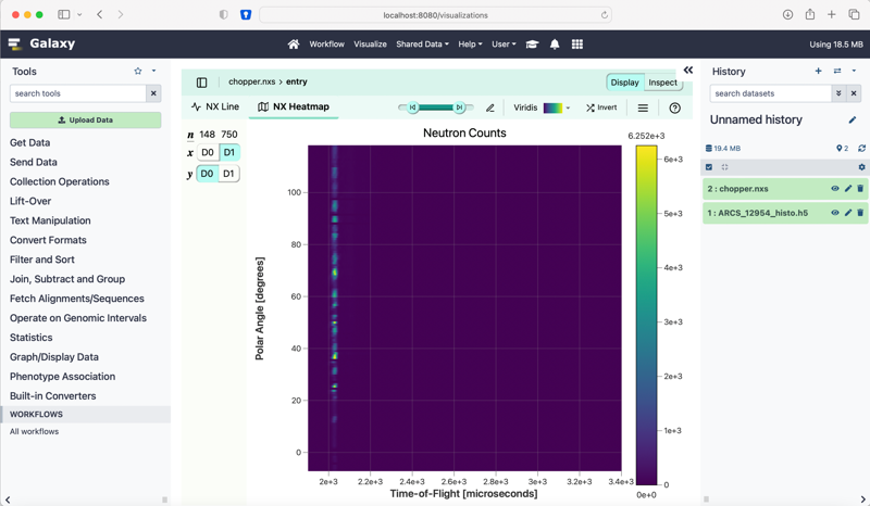 Screenshot of the new HDF5 visualization plugin.