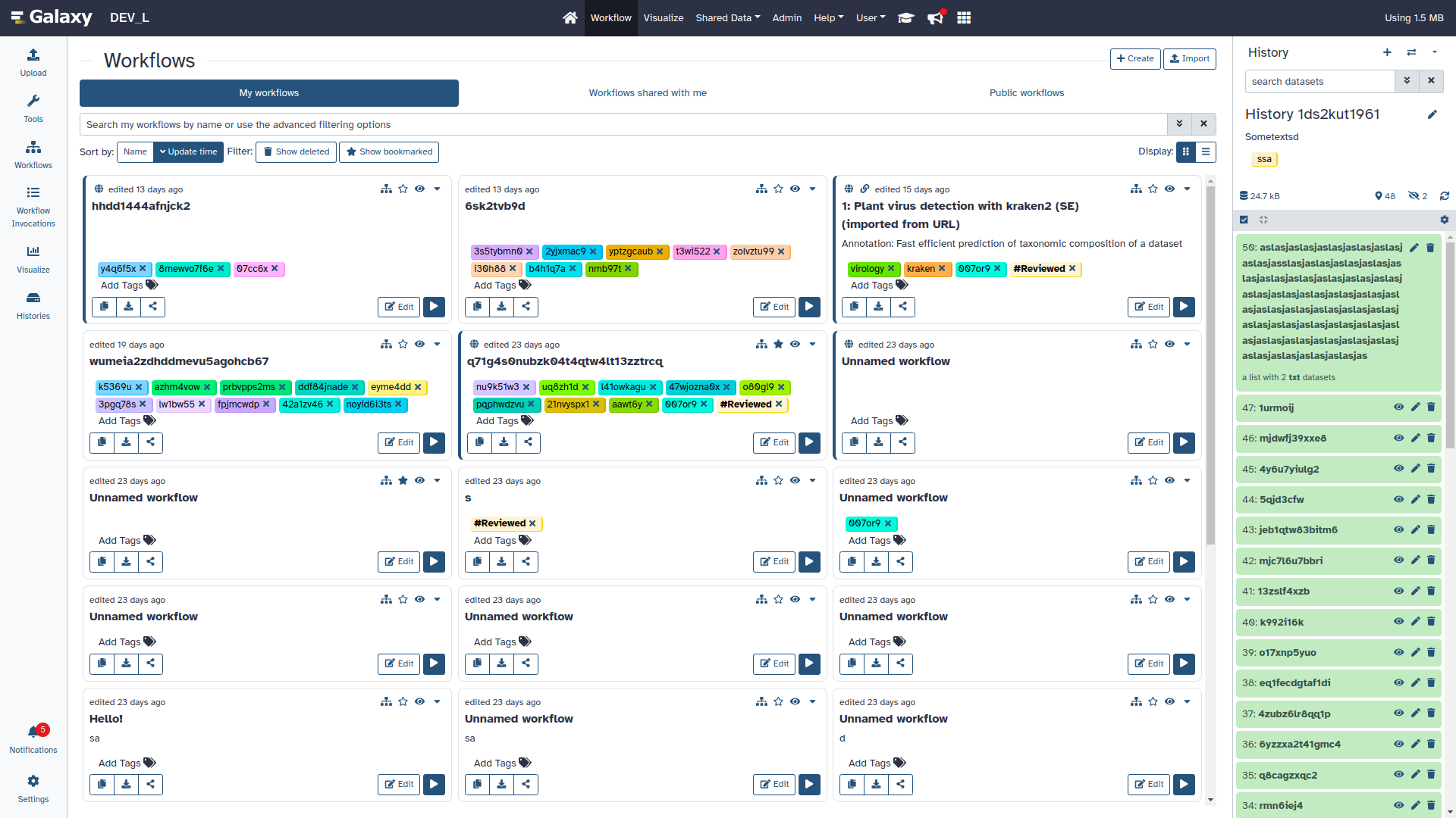 Workflow card view.